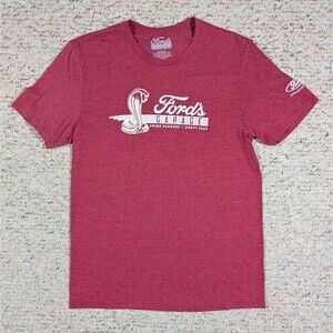 Fords Garage Cobra T-Shirt Mens MEDIUM Prime Burgers Craft Beer Heather Red